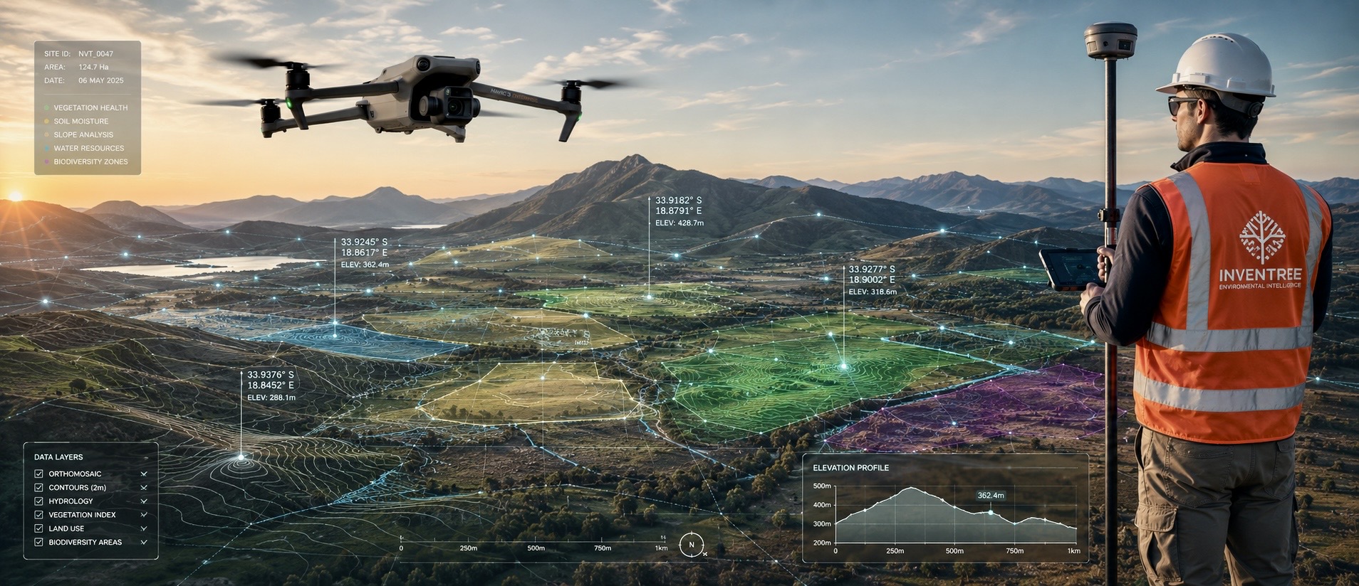 Inventree GIS field and drone survey work